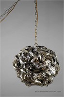 Silver Ribbon Sphere Chandelier