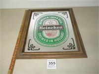 HEINEKEN LARGER BEER MIRROR SIGN