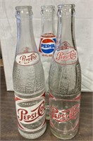 Three 10oz Pepsi Bottles / Shipping