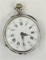 CYLINDRE DIX MODEL RUBIS SILVER POCKET WATCH