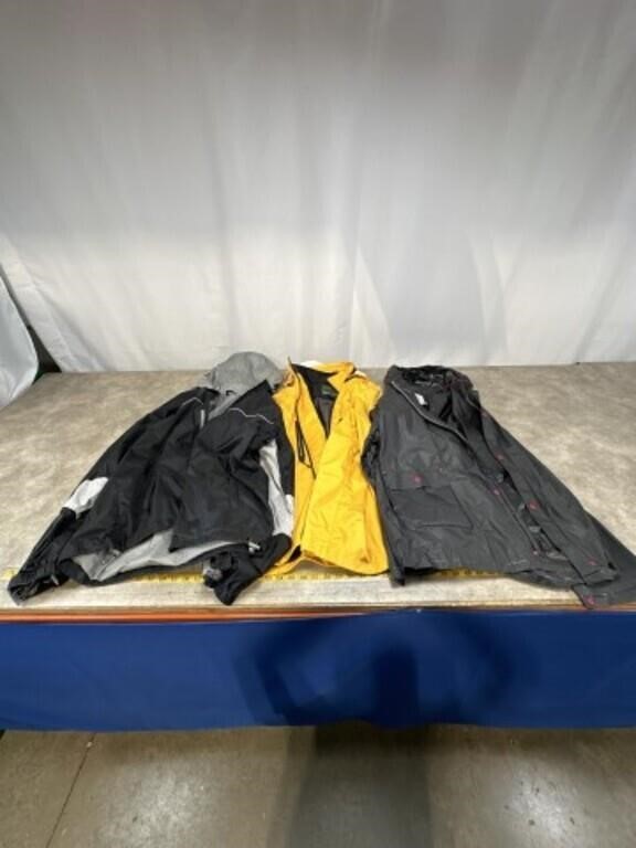 Set of 3 rain jackets, sizes are L and XL