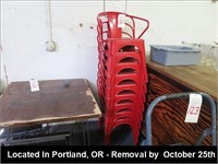 LOT, (9) METAL CHAIRS (RED)