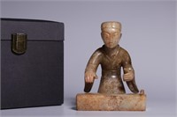Chinese Hetian Jade Carved Musician Figurine