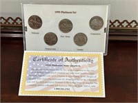 Platinum Quarter Collection 1999 Uncirculated COA