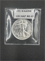 1943 Walking Liberty Half Dollar MS-63