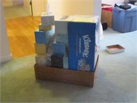 Lot of boxes of Kleenex