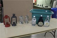 (2) Totes w/(4) Oil Lamps & (16) 64-Oz Bottles of