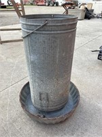 Galvanized chicken feeder