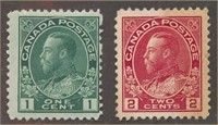 CANADA #104 & #106 MINT/USED FINE-VF HR