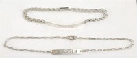 .925 silver bracelets 7" & 9"