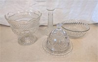 Lot of Pressed Glass Items