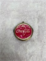 Vtg Coca-Cola Mother of Pearl Round Keychain Knife