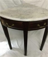 Marble Top Corner Table with two drawers
