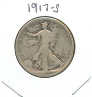 1917-S Walking Liberty Silver Half Dollar