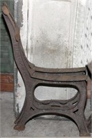 pair of cast iron park bench legs, marked