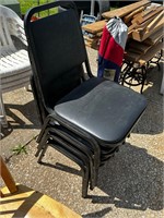 4 Black Stacking Chairs