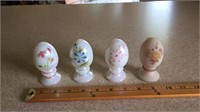 Fenton hand painted egg- times 4