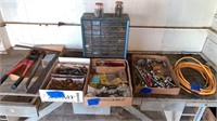 Bolt cutter, ext cord, fastener sorter, sockets