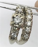 +/-0.47tcw diamond wedding set, 8 total stones,
