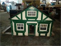 Vintage Wooden Playhouse/ Dollhouse Measures 39"