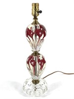 St. Clair Double Paperweight Flower Lamp 17" H