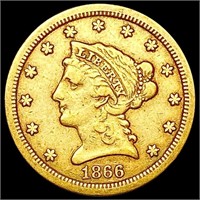 1866-S $2.50 Gold Quarter Eagle NEARLY