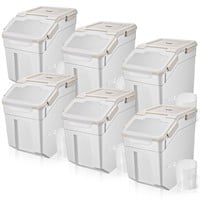 Sunnyray 6 Pcs 50lbs Rice Storage Containers with