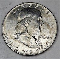 1963 d BU Franklin Half Dollar