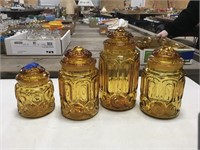 Amber Glass Cannisters