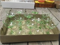 15 Green Champagne Glasses