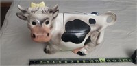 Cow Cookie Jar (Horns been repaired) Signed