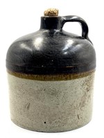 Antique Two-Tone Glazed Stoneware Whiskey Jug