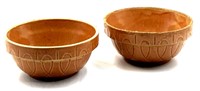 (2) Oven Wear USA #5 Orange Glaze Stoneware Bowls