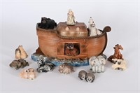 Vintage Stone Critter Littles Noah's Ark Set