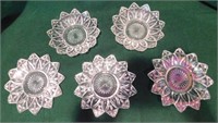 2 pattern glass plates, largest is 10" - & more