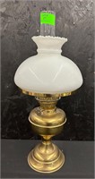 Antique Kerosene Lamp Milk Glass Shade