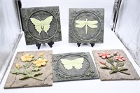 4 Resin Butterfly Wall Plaques