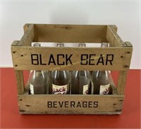 *LPO* Black Bear soda crate w/4 bottles