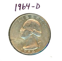 1964-D Washington Silver Quarter