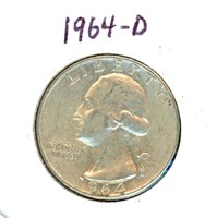 1964-D Washington Silver Quarter