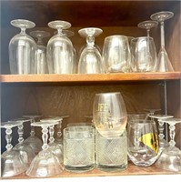 Group of misc glass and barware