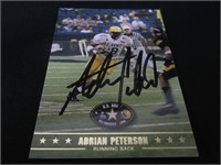 Adrian Peterson signed football card COA