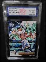 Aaron Judge signed slabbed baseball card COA