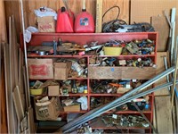 ALL THE SHELVES OF TOOLS AND MAN STUFF