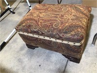 Upholstered Paisley Footstool