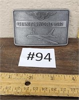 1982 giant sword belt buckle