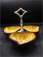 Vintage Mid Century Potery Relish Dish