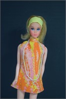 1972 Walk Lively Barbie Doll,Mod, Mini Dress &