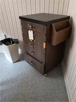 6 drawer rolling cabinet & misc contents