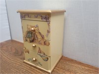 Teddy Bear Jewellery Box 5 1/4inWx5 1/4inDx8 1/4H